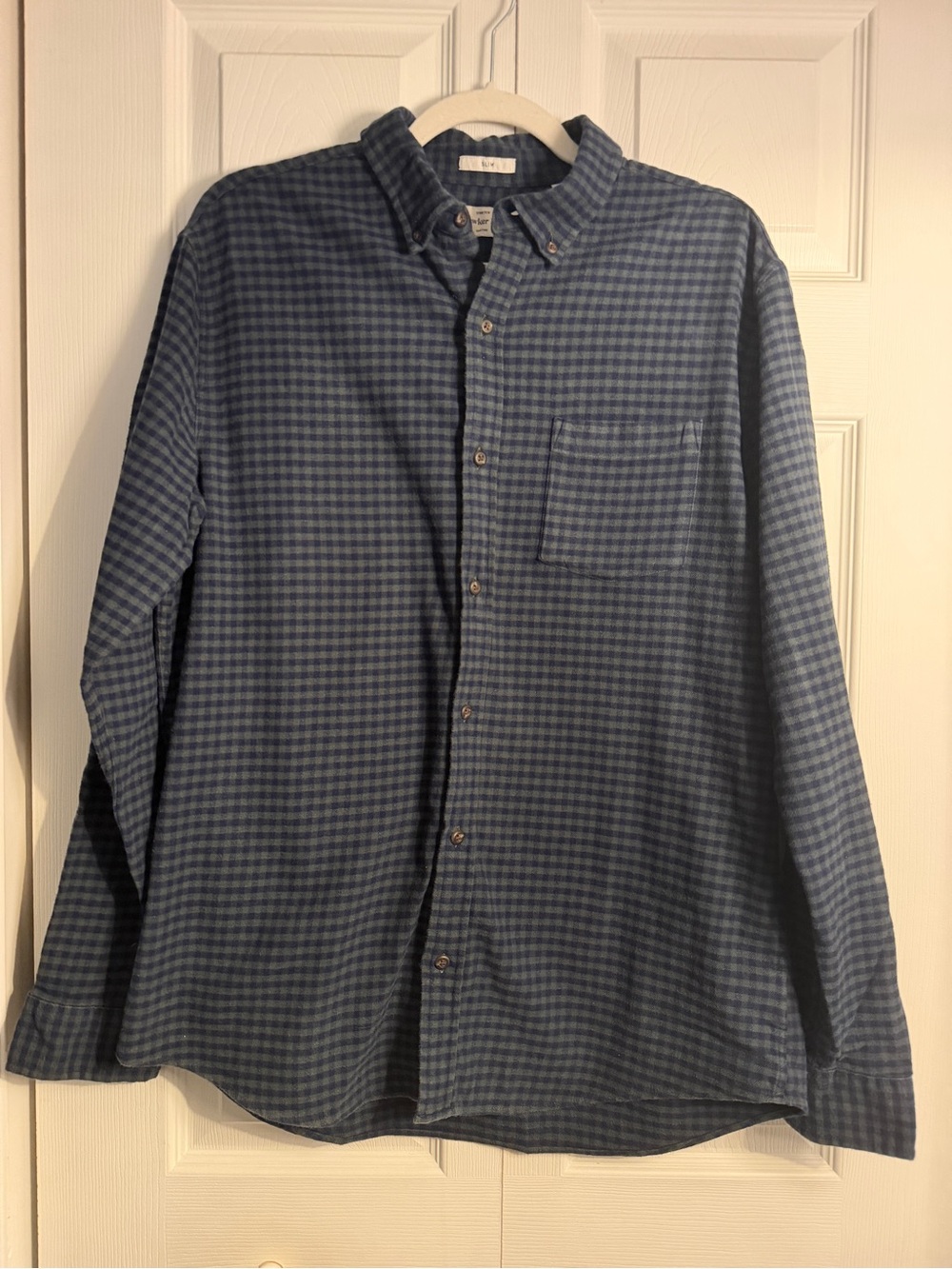 Hawker Rye Men's Gingham/Plaid Flannel Button-Up Shirt blue/ green size large